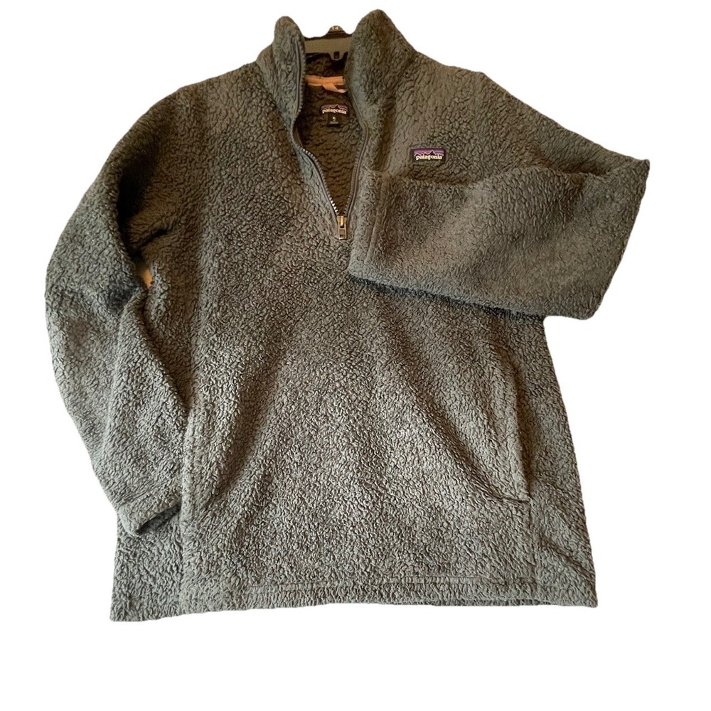 Patagonia Los Gatos  1/4 Zip‎ Pullover Girl's Size XL Soft Fuzzy Gray
